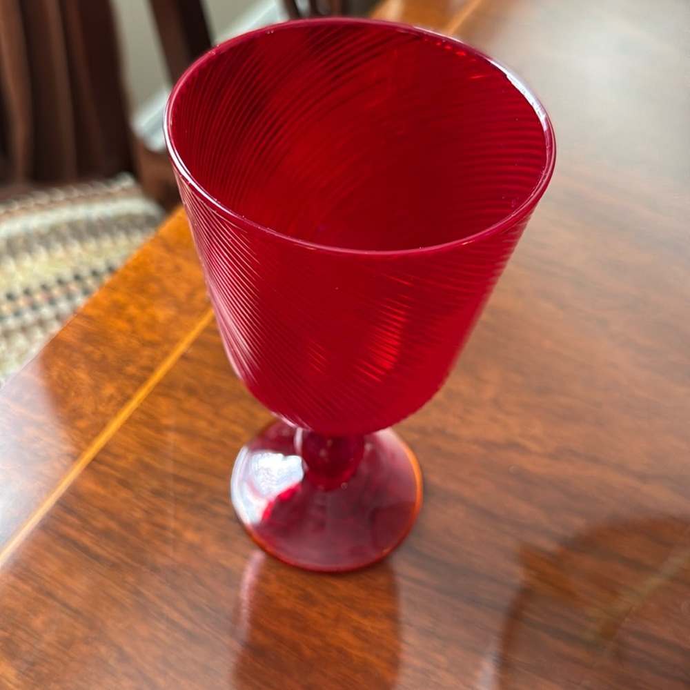 Juliska wine /water red glasses